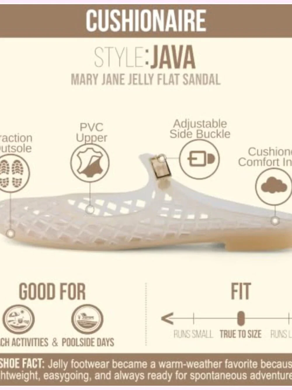 Womens Jelly Flats with Adjustable Strap Mary Jane Mule